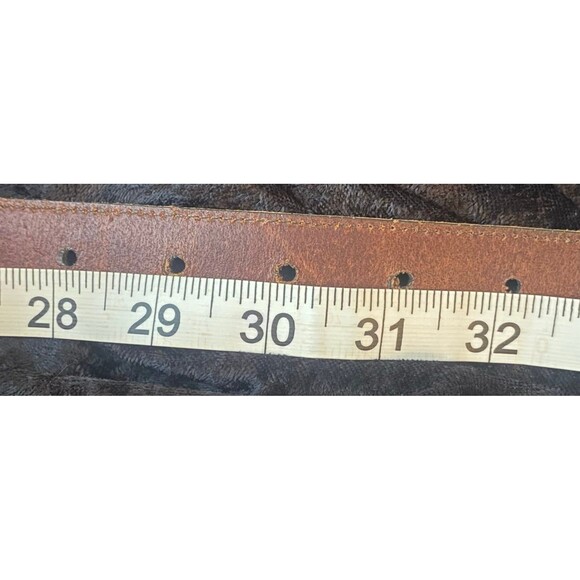 Disney Mickey & Co By Brighton Brown Statement Belt Silver Mickey Train Buckle - Picture 11 of 11